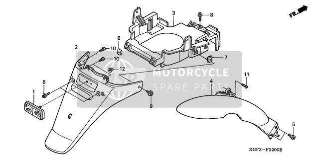 Honda NES125 2000 Hinterer Kotflügel für ein 2000 Honda NES125